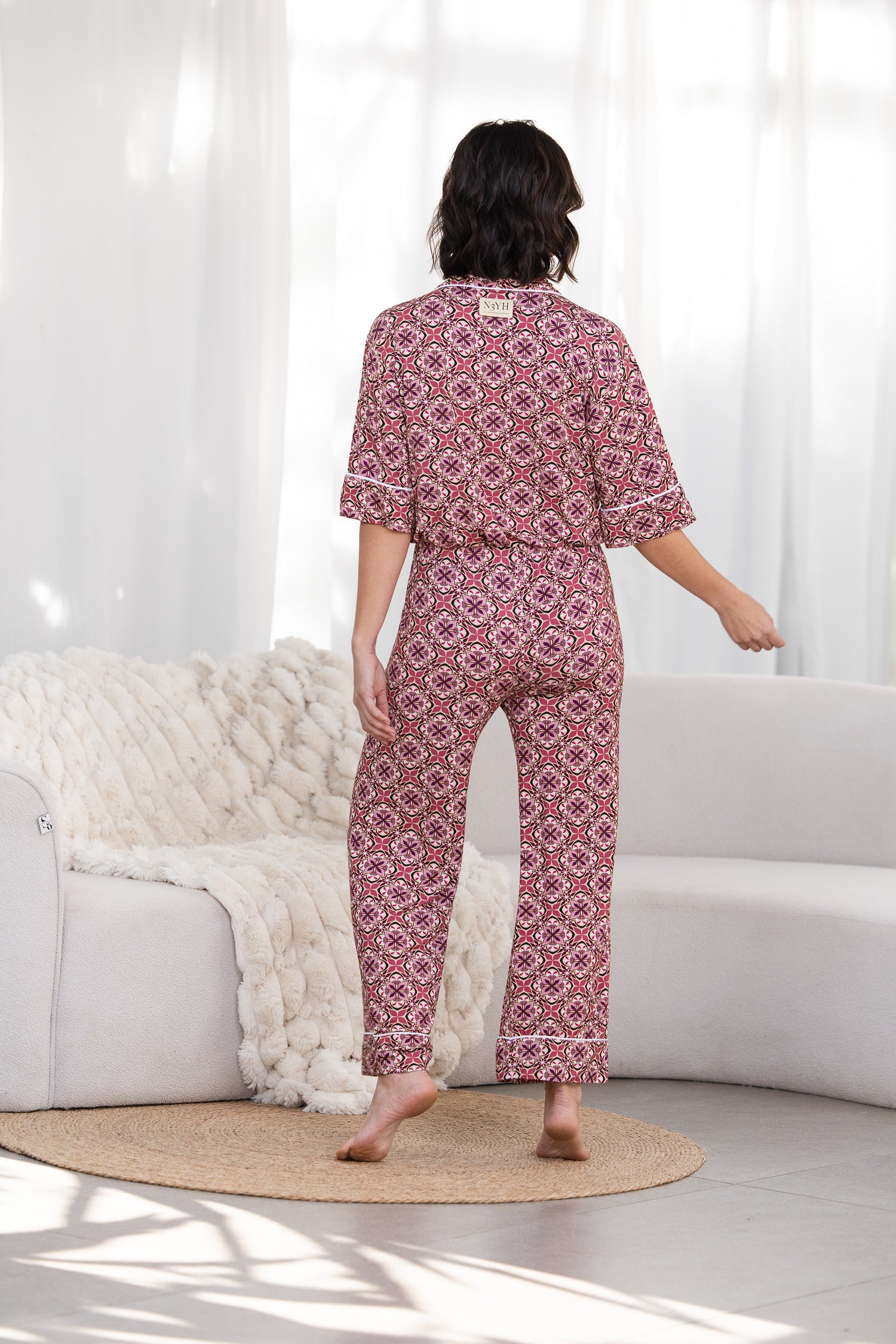 Langer Pyjama - Blushing Bloom