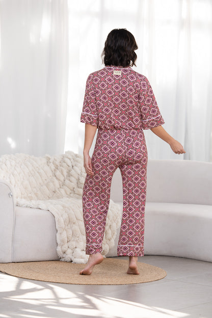 Langer Pyjama - Blushing Bloom