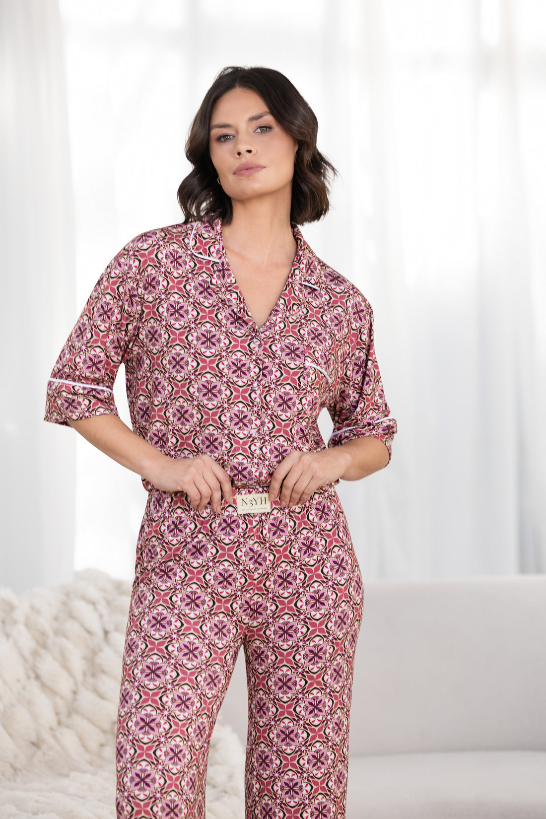 Langer Pyjama - Blushing Bloom