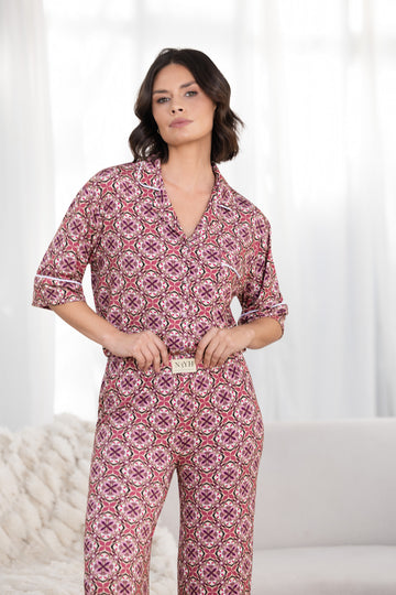 Langer Pyjama - Blushing Bloom