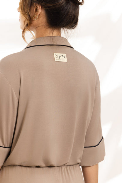 Langer Pyjama - Taupe