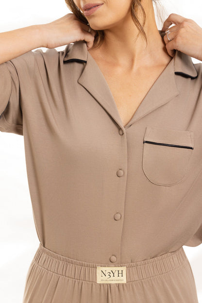 Langer Pyjama - Taupe