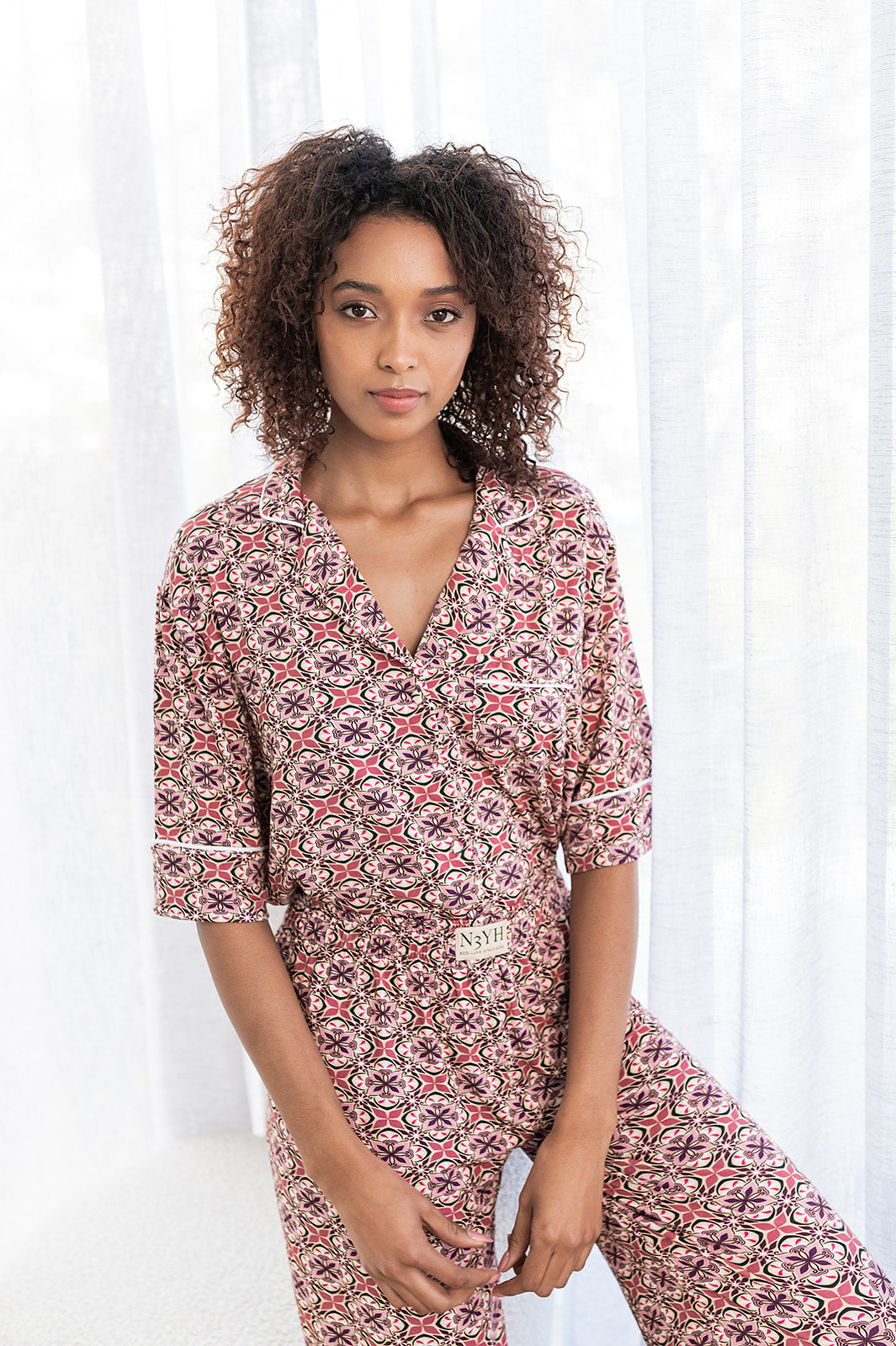 Langer Pyjama - Blushing Bloom