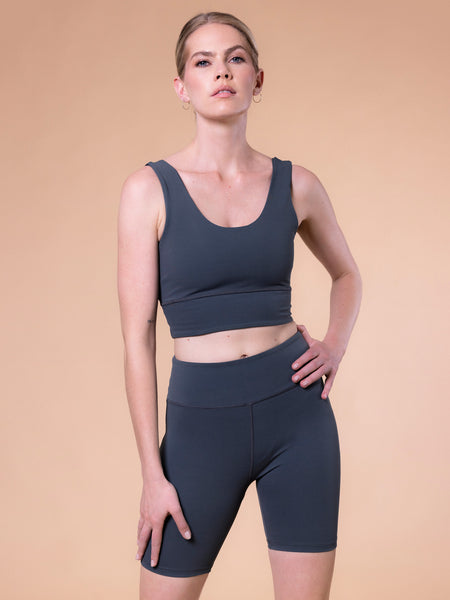 N3YH Sports Bra Crop Top - Charcoal